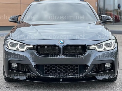 Юбка переднего бампера юбка M performance BMW 3 series F30 F31 2012-2018 абс пластик, черный глянец