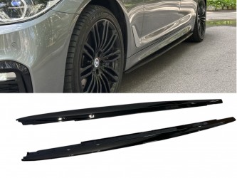 Лезвия под пороги M-Perfomance BMW 5 series G30 G31 2017-  2шт. черный глянец