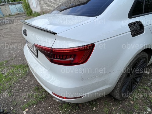 Спойлер лип на багажник Audi A4 B9 2015- ABS пластик, цвет черный глянец