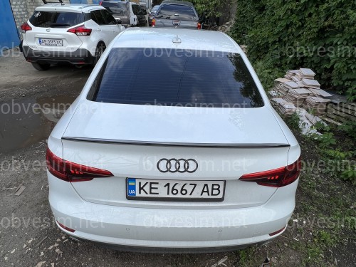 Спойлер лип на багажник Audi A4 B9 2015- ABS пластик, цвет черный глянец