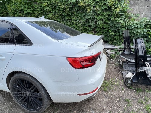 Спойлер лип на багажник Audi A4 B9 2015- ABS пластик, цвет черный глянец