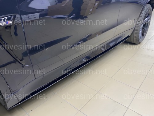 Лезвия под пороги M-Perfomance BMW X5 F15 2шт. черный глянец