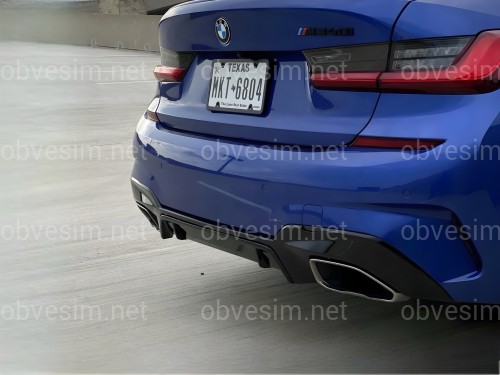 Диффузор накладка заднего бампера M-Performance 340i BMW 3 series G20 2018-2022
