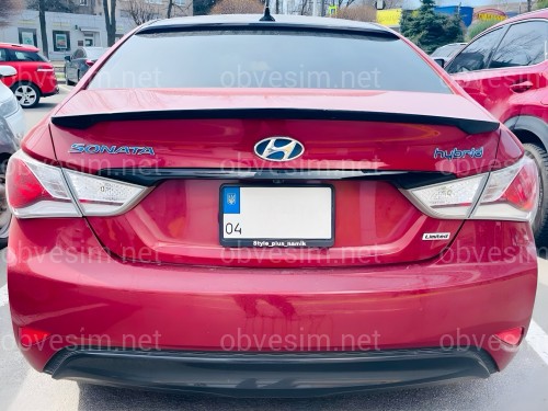 Спойлер лип багажника Hyundai Sonata 2010-2014 АБС пластик, черный глянец