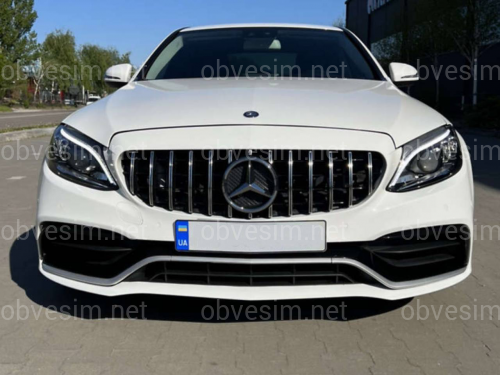Бампер передний Mercedes C-class W205 в стиле C63 AMG рестайлинг 2019-2021