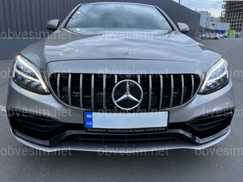 Комплект обвеса стиль AMG C63 рестайлинг 2019+ для Mercedes C Class W205 2014-2021