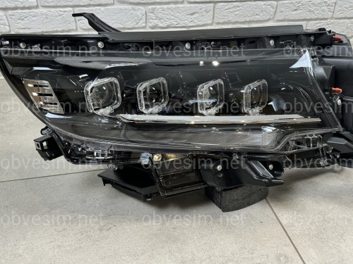 Led фары 4 линзы стиль BUGATTI для Toyota Land Cruiser Prado 150 рестайлинг 2018-2023