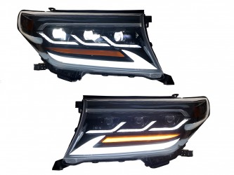 Фары Full LED 3 линзы Toyota Land Cruiser 200 2007-2015