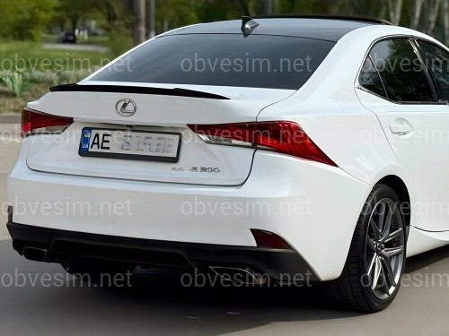 Спойлер лип багажника Lexus IS 2013-2020 ABS пластик, цвет черный глянец
