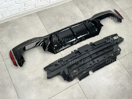Диффузор накладка заднего бампера M5 style F90 для BMW 5 series G30 2017- К БАМПЕРУ М ПАКЕТ, черный глянец
