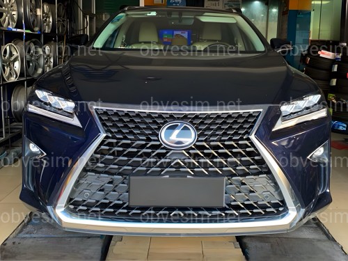 Решётка радиатора Lexus RX 2015-2019 в стиле рестайлинг 2020 цвет графит