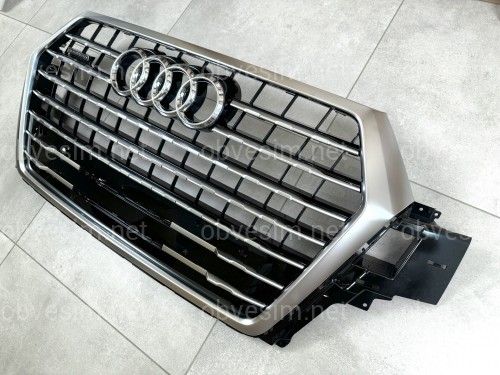 Решетка радиатора Audi Q7 4M 2015-2019 черная с серым 4M0 853 651 Q T94
