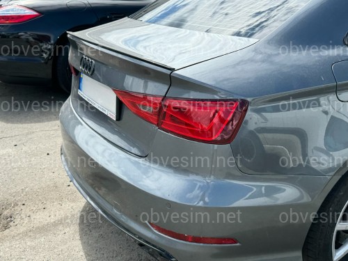 Спойлер лип багажника Audi A3 2013-2020 ABS пластик, черный глянец