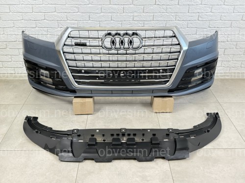 Бампер передний в сборе S-Line БЕЗ РАДАРА Audi Q7 4M 2015-2019