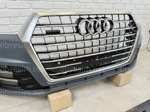 Бампер передний в сборе S-Line БЕЗ РАДАРА Audi Q7 4M 2015-2019