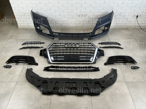 Бампер передний в сборе S-Line БЕЗ РАДАРА Audi Q7 4M 2015-2019