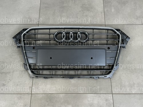 Решетка радиатора Audi A4 B8 2012-2015 серая с хромом