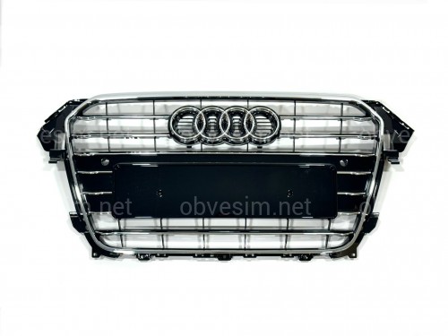 Решетка радиатора Audi A4 B8 2012-2015 черная с хромом