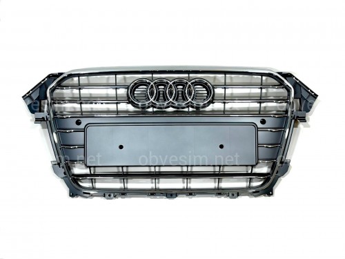 Решетка радиатора Audi A4 B8 2012-2015 серая с хромом