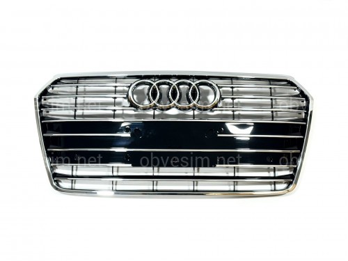 Решетка радиатора Audi A7 2014-2017 черная с хромом