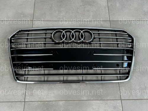 Решетка радиатора Audi A7 2014-2017 черная с хромом