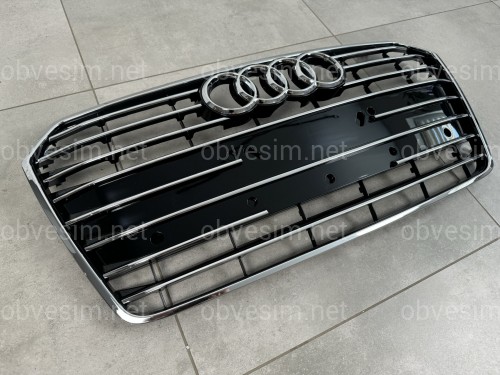 Решетка радиатора Audi A7 2014-2017 черная с хромом