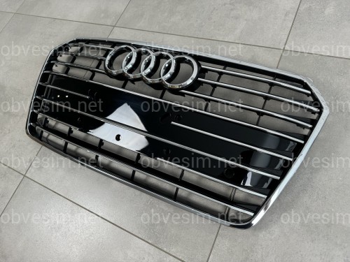 Решетка радиатора Audi A7 2014-2017 черная с хромом