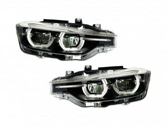 Фары FULL LED BLACK LCI для BMW 3 series F30 F31 2015-2018 2шт. комплектные с блоками, ЛЕД В ЛЕД