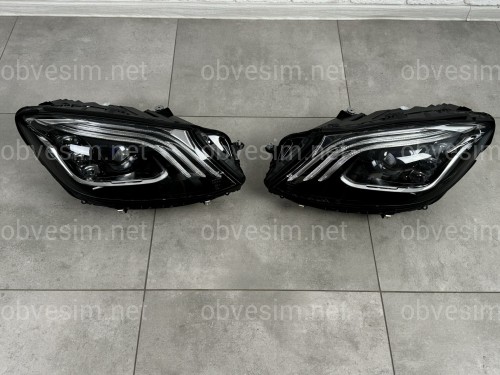 Фары Full LED рестайлинг 2018+  для Mercedes S-Class w222 2013-2017 2шт. комплектные с блоками