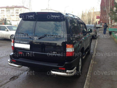 Спойлер козырек Toyota Land Cruiser 105 1998-2007 распашонка 2 двери ABS пластик, черный глянец