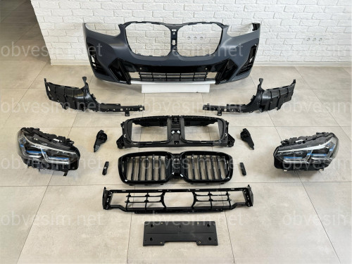 Комплект рестайлинга передней части M paket LCI 2022+ для BMW X3 G01 2018-2021 / BMW X4 G02 2018-2021