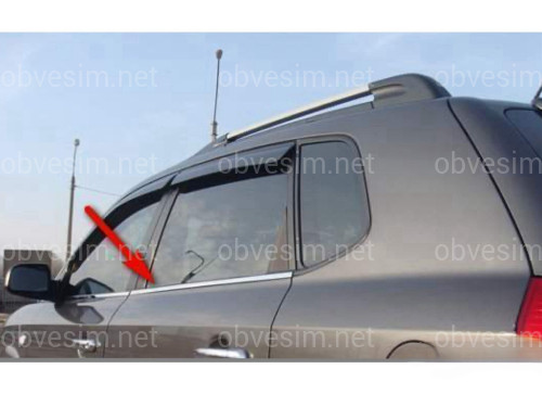 Молдинги окна нижние Hyundai Tucson 2004-2014  (нержавеющая сталь)