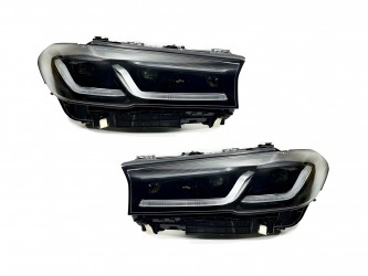 Фары Shadow Line LED LCI 2020+ рестайлинг для BMW G30 / G31 2016-2020 2шт. с заменой бампера на 20+