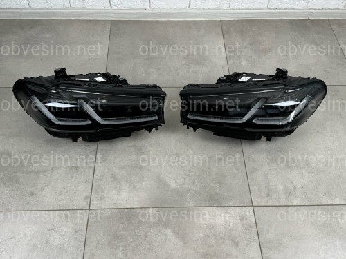 Фары Shadow Line LED LCI 2020+ рестайлинг для BMW G30 / G31 2016-2020 2шт. с заменой бампера на 20+