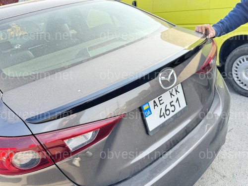 Спойлер лип Mazda 3 SD 2013-2018 АBS пластик, цвет черный глянец