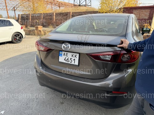 Спойлер лип Mazda 3 SD 2013-2018 АBS пластик, цвет черный глянец