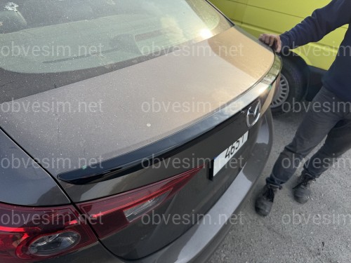 Спойлер лип Mazda 3 SD 2013-2018 АBS пластик, цвет черный глянец