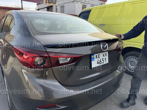 Спойлер лип Mazda 3 SD 2013-2018 АBS пластик, цвет черный глянец