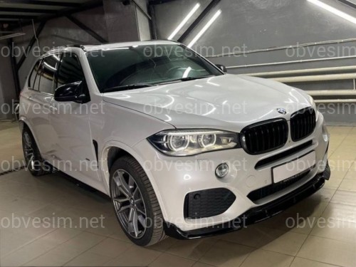 Юбка переднего бампера Paradigma M-Perfomance для BMW X5 F15 2013-2018, цвет черный глянец