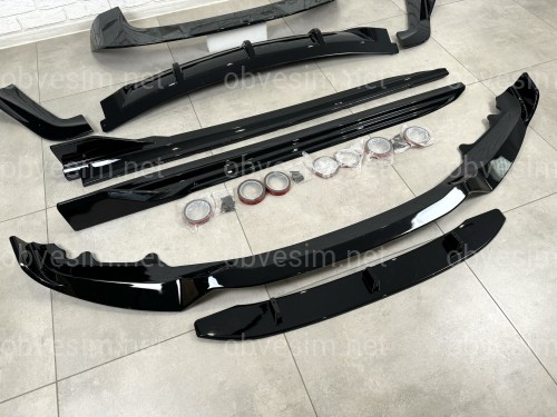 Комплект обвеса Paradigma BMW X5 F15 2013-2018 (передняя юбка, лезвия под пороги, задний диффузор, спойлер), цвет черный глянец