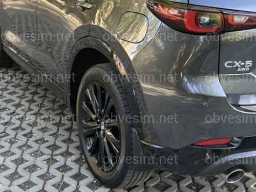 Брызговики Mazda CX-5 2022+ USA TURBO С ЧЕРНЫМИ ГЛЯНЦЕВЫМИ АРКАМИ комплект 4шт