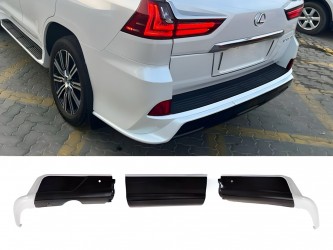 Обвес юбка заднего бампера  Lexus LX 570 450d 2015-2022 цвет белый