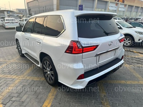 Обвес юбка заднего бампера  Lexus LX 570 450d 2015-2022 цвет белый