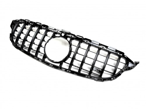 Решетка радиатора GT BLACK Mercedes C-Class W205 2014-2018 ПОД КАМЕРУ
