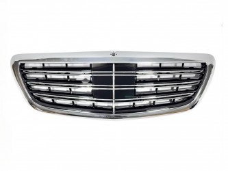 Решетка радиатора под радар CHROME ДЛЯ AMG для Mercedes-Benz S-class W222 2013-2020