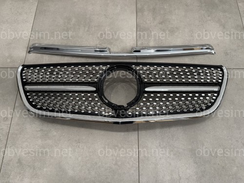 Решетка радиатора DIAMOND BLACK Mercedes Benz Vito W447 2020-2023