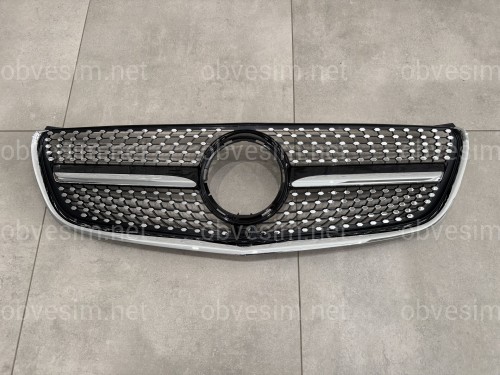 Решетка радиатора DIAMOND BLACK Mercedes Benz V-class W447 2014-2019 ДЛЯ AMG И ОБЫЧНОГО