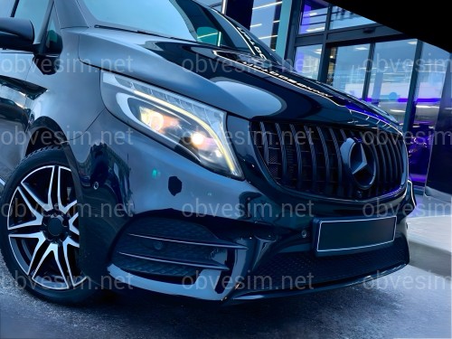 Решетка радиатора GT BLACK Mercedes Benz V-class W447 2014-2019 ДЛЯ AMG И ОБЫЧНОГО