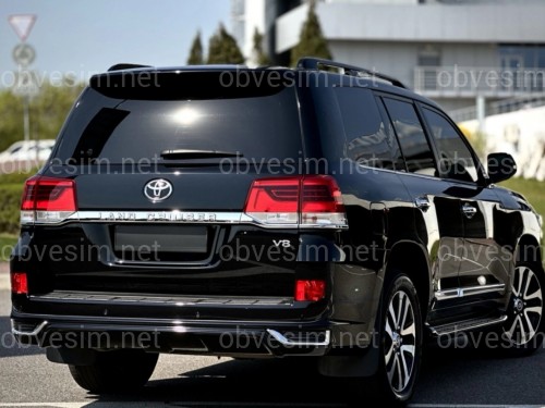 Юбка заднего бампера Modellista Toyota Land Cruiser 200 2015-2021 под 1 трубу, цвет 202 черный