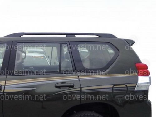 Рейлинги на крышу Toyota Land Cruiser Prado 150 2009-2023 качество оригинала (алюминий 2шт.) ЦВЕТ ЧЕРНЫЙ